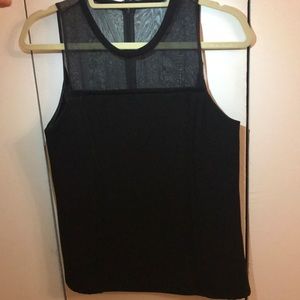 ALC Sheer Black Panel Sleeveless Top